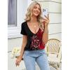 Zeagoo Sexy Tops for Women Deep V Neck Shirts Summer Low Cut Top Short Sleeve Tshirts Trendy Clothes Fashion Clothing(Bf309)