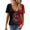 Zeagoo Sexy Tops for Women Deep V Neck Shirts Summer Low Cut Top Short Sleeve Tshirts Trendy Clothes Fashion Clothing(Bf309)