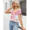 Zeagoo Sexy Tops for Women Deep V Neck Shirts Summer Low Cut Top Short Sleeve Tshirts Trendy Clothes Fashion Clothing(Cx11)