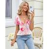 Zeagoo Sexy Tops for Women Deep V Neck Shirts Summer Low Cut Top Short Sleeve Tshirts Trendy Clothes Fashion Clothing(Cx11)