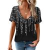 Zeagoo Sexy Tops for Women Deep V Neck Shirts Summer Low Cut Top Short Sleeve Tshirts Trendy Clothes Fashion Clothing(Jh578 Printed)