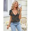 Zeagoo Sexy Tops for Women Deep V Neck Shirts Summer Low Cut Top Short Sleeve Tshirts Trendy Clothes Fashion Clothing(Mz912)