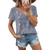 Zeagoo Sexy Tops for Women Deep V Neck Shirts Summer Low Cut Top Short Sleeve Tshirts Trendy Clothes Fashion Clothing(Mz913)