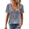 Zeagoo Sexy Tops for Women Deep V Neck Shirts Summer Low Cut Top Short Sleeve Tshirts Trendy Clothes Fashion Clothing(Mz913)