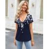 Zeagoo Sexy Tops for Women Deep V Neck Shirts Summer Low Cut Top Short Sleeve Tshirts Trendy Clothes Fashion Clothing(Sf103)