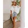 Zeagoo Short Sleeve Crochet Sweater Lightweight Summer Tops Loose Hollow Out Crewneck Pullover(A-white)