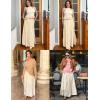 Zeagoo Skirts for Women Summer Boho Casual Maxi Flowy Elastic High Waist A-Line Tiered Swing Floral Long Skirts with Pockets(Beige)