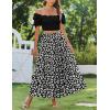 Zeagoo Skirts for Women Summer Boho Casual Maxi Flowy Elastic High Waist A-Line Tiered Swing Floral Long Skirts with Pockets(Black Floral 01)