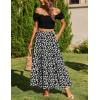 Zeagoo Skirts for Women Summer Boho Casual Maxi Flowy Elastic High Waist A-Line Tiered Swing Floral Long Skirts with Pockets(Black Floral 01)