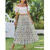 Zeagoo Skirts for Women Summer Boho Casual Maxi Flowy Elastic High Waist A-Line Tiered Swing Floral Long Skirts with Pockets(Blue Yellow Floral)