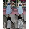 Zeagoo Skirts for Women Summer Boho Casual Maxi Flowy Elastic High Waist A-Line Tiered Swing Floral Long Skirts with Pockets(Blue Yellow Floral)