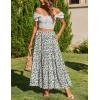 Zeagoo Skirts for Women Summer Boho Casual Maxi Flowy Elastic High Waist A-Line Tiered Swing Floral Long Skirts with Pockets(Blue Yellow Floral)