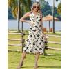 Zeagoo Summer Dress for Women 2026 Sleeveless Tank Midi Dress Vacation Beach Sundress Aline Boho Clothing(Apricot Floral)