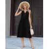 Zeagoo Summer Dress for Women 2026 Sleeveless Tank Midi Dress Vacation Beach Sundress Aline Boho Clothing(Black)