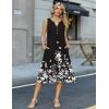 Zeagoo Summer Dress for Women 2026 Sleeveless Tank Midi Dress Vacation Beach Sundress Aline Boho Clothing(Black Floral)