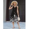 Zeagoo Summer Dress for Women 2026 Sleeveless Tank Midi Dress Vacation Beach Sundress Aline Boho Clothing(Black Floral)