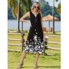 Zeagoo Summer Dress for Women 2026 Sleeveless Tank Midi Dress Vacation Beach Sundress Aline Boho Clothing(Black Floral)