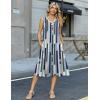 Zeagoo Summer Dress for Women 2026 Sleeveless Tank Midi Dress Vacation Beach Sundress Aline Boho Clothing(Blue Geometry)