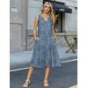 Zeagoo Summer Dress for Women 2026 Sleeveless Tank Midi Dress Vacation Beach Sundress Aline Boho Clothing(Blue Plants)