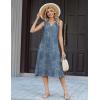 Zeagoo Summer Dress for Women 2026 Sleeveless Tank Midi Dress Vacation Beach Sundress Aline Boho Clothing(Blue Plants)
