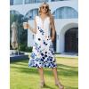 Zeagoo Summer Dress for Women 2026 Sleeveless Tank Midi Dress Vacation Beach Sundress Aline Boho Clothing(Blue Watercolor Leaves)