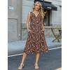 Zeagoo Summer Dress for Women 2026 Sleeveless Tank Midi Dress Vacation Beach Sundress Aline Boho Clothing(Coffee Floral)