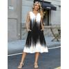 Zeagoo Summer Dress for Women 2026 Sleeveless Tank Midi Dress Vacation Beach Sundress Aline Boho Clothing(Gradient – Black White)