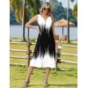 Zeagoo Summer Dress for Women 2026 Sleeveless Tank Midi Dress Vacation Beach Sundress Aline Boho Clothing(Gradient – Black White)