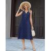 Zeagoo Summer Dress for Women 2026 Sleeveless Tank Midi Dress Vacation Beach Sundress Aline Boho Clothing(Navy Blue Polka Dots)