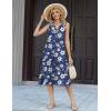 Zeagoo Summer Dress for Women 2026 Sleeveless Tank Midi Dress Vacation Beach Sundress Aline Boho Clothing(Navy Hawaiian Floral)