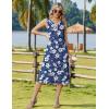 Zeagoo Summer Dress for Women 2026 Sleeveless Tank Midi Dress Vacation Beach Sundress Aline Boho Clothing(Navy Hawaiian Floral)