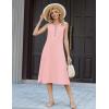 Zeagoo Summer Dress for Women 2026 Sleeveless Tank Midi Dress Vacation Beach Sundress Aline Boho Clothing(Pink)