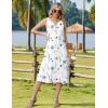 Zeagoo Summer Dress for Women 2026 Sleeveless Tank Midi Dress Vacation Beach Sundress Aline Boho Clothing(White Floral)