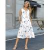 Zeagoo Summer Dress for Women 2026 Sleeveless Tank Midi Dress Vacation Beach Sundress Aline Boho Clothing(White Floral)