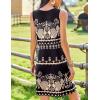 Zeagoo Summer Dresses for Women Boho Beach Dress Sleeveless Sundresses with Pockets Casual Loose Tank Tshirt Sun Dress(Black Printed)