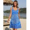 Zeagoo Summer Dresses for Women Boho Beach Dress Sleeveless Sundresses with Pockets Casual Loose Tank Tshirt Sun Dress(Blue Floral)