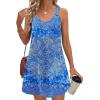 Zeagoo Summer Dresses for Women Boho Beach Dress Sleeveless Sundresses with Pockets Casual Loose Tank Tshirt Sun Dress(Blue Floral)