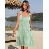 Zeagoo Summer Dresses for Women Boho Beach Dress Sleeveless Sundresses with Pockets Casual Loose Tank Tshirt Sun Dress(Green Floral Print)