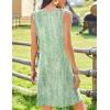 Zeagoo Summer Dresses for Women Boho Beach Dress Sleeveless Sundresses with Pockets Casual Loose Tank Tshirt Sun Dress(Green Floral Print)