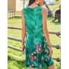Zeagoo Summer Dresses for Women Boho Beach Dress Sleeveless Sundresses with Pockets Casual Loose Tank Tshirt Sun Dress(Green Printed)