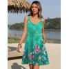 Zeagoo Summer Dresses for Women Boho Beach Dress Sleeveless Sundresses with Pockets Casual Loose Tank Tshirt Sun Dress(Green Printed)