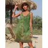 Zeagoo Summer Dresses for Women Boho Beach Dress Sleeveless Sundresses with Pockets Casual Loose Tank Tshirt Sun Dress(Green-print)