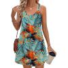 Zeagoo Summer Dresses for Women Boho Beach Dress Sleeveless Sundresses with Pockets Casual Loose Tank Tshirt Sun Dress(Leaf Print)