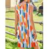 Zeagoo Summer Dresses for Women Boho Beach Dress Sleeveless Sundresses with Pockets Casual Loose Tank Tshirt Sun Dress(Multicolor Printed)