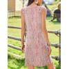 Zeagoo Summer Dresses for Women Boho Beach Dress Sleeveless Sundresses with Pockets Casual Loose Tank Tshirt Sun Dress(Pink Floral Print)