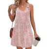 Zeagoo Summer Dresses for Women Boho Beach Dress Sleeveless Sundresses with Pockets Casual Loose Tank Tshirt Sun Dress(Pink Floral Print)