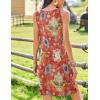 Zeagoo Summer Dresses for Women Boho Beach Dress Sleeveless Sundresses with Pockets Casual Loose Tank Tshirt Sun Dress(Red Printed)