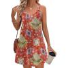 Zeagoo Summer Dresses for Women Boho Beach Dress Sleeveless Sundresses with Pockets Casual Loose Tank Tshirt Sun Dress(Red Printed)