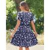 Zeagoo Summer Tiered Mini Dress with Pockets Ruffle Sleeve V-Neck Casual Dress A Line Boho Flowy Sundress 2025 Vacation(A02-xh445)