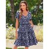 Zeagoo Summer Tiered Mini Dress with Pockets Ruffle Sleeve V-Neck Casual Dress A Line Boho Flowy Sundress 2025 Vacation(A02-xh445)